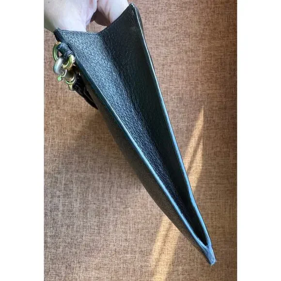 Auth. Gucci GG Marmont Black Leather Pouch Clutch - Picture 6 of 16